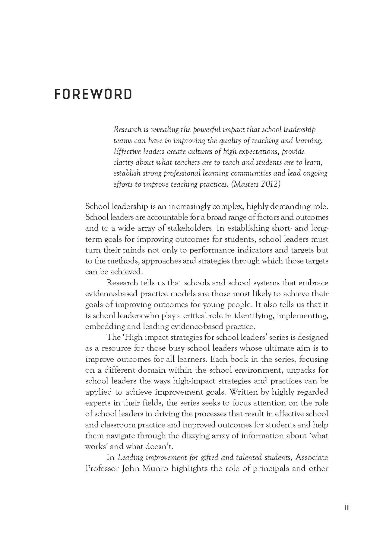 Leading Improvement for Gifted and Talented Students