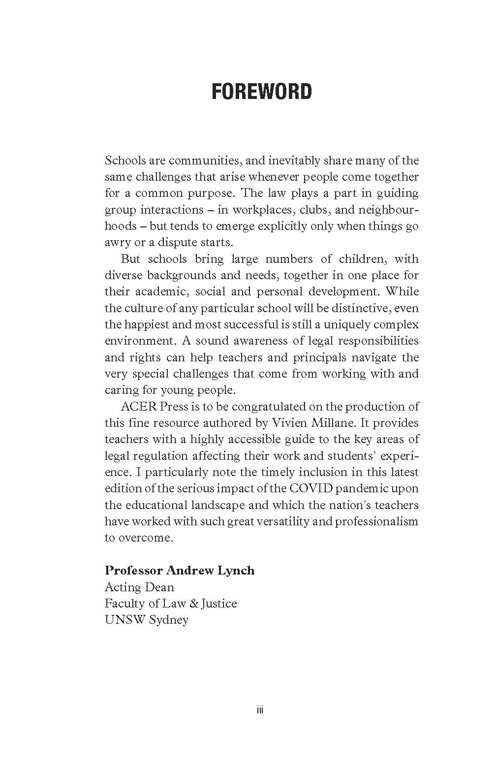 Teachers, Students and the Law