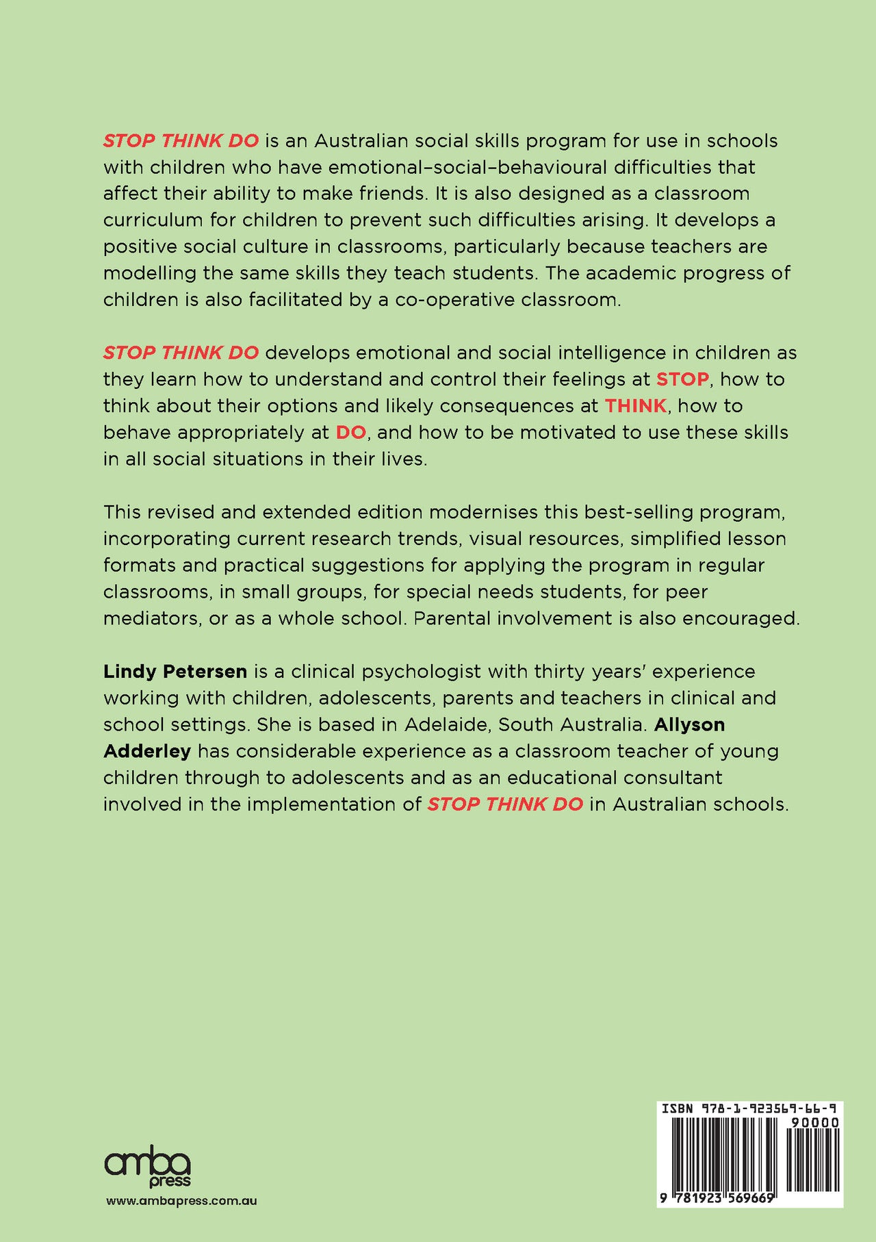 Stop Think Do Social Skills Training 4–8
