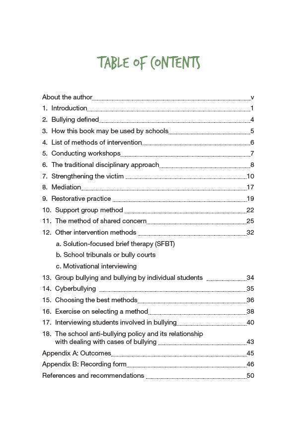 Interventions in Cases of Bullying in Schools