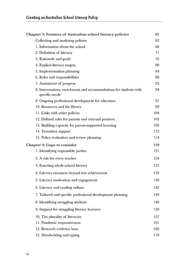 Creating an Australian School Literacy Policy