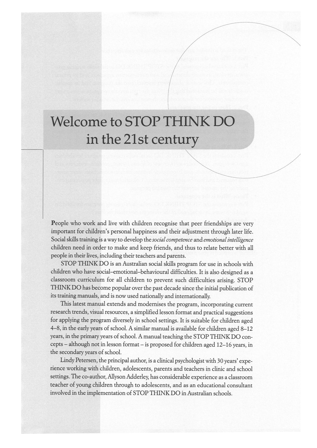 Stop Think Do Social Skills Training 4–8