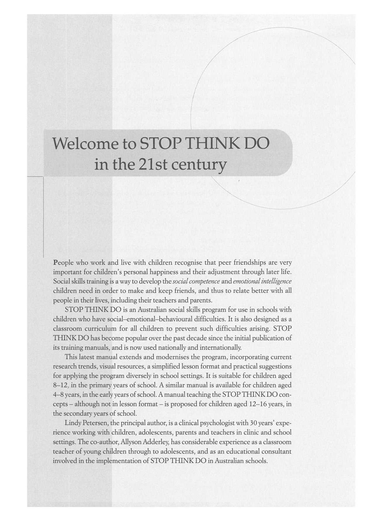 Stop Think Do Social Skills Training 8–12